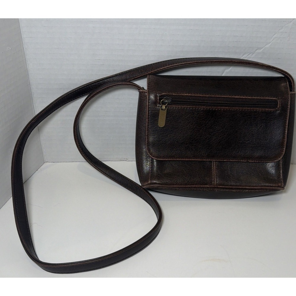 Nine & Company Mini Shoulder Bag Purse Brown Leather Type Small Vintage 90s Bag - Picture 2 of 13